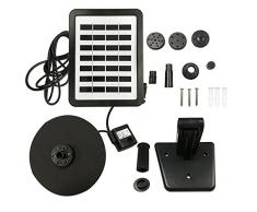 Aufun LED Solarpumpe mit Akku 1,5W Power, Springbrunnen Solar Wasserspiel Teichpumpe Fontäne Pumpe, inkl. 4 Fontänenaufsätze für Gartenteich Licht Gartenbrunnen - Kaltweiß Licht