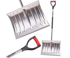 Hecht 465 AL Schneeschaufel mit 46 cm Räumbreite Schneeräumer Schneeschieber mit Aluminiumschild und D-Shaped Griff