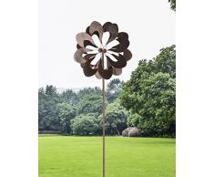 HAFIX XXL Windrad - Windblume - mit Zwei Blumen für 3D Optik Windspiel aus Metall mit max. Höhe 183cm. Windspiel für Garten als Dekoration UV-beständig und wetterfest.