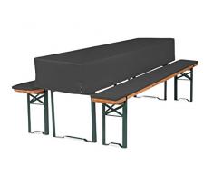 TexDeko GmbH Bierbankauflagen mit Tischhusse 2cm halblang für Bierzeltgarnitur 3TLG. Set (Schaumstoff Extra Stark RG30/50) (220x50x35cm) in Anthrazit