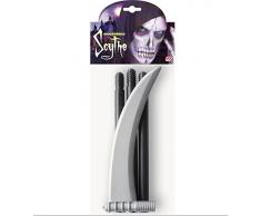 Widmann 5302S – Sense für Kostüme, ca. 102cm, schwarz-silber, Sichel, Schwert, Zubehör, Accessoire, Grim Reaper, Sensenmann, Halloween, Motto Party, Karneval