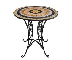 Massiver Mosaik Gartentisch Mosaiktisch Ø70cm Gartenmöbel Balkonmöbel Steintisch