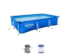 Bestway Steel Pro Framepool-Set, eckig, mit Filterpumpe 300 x 201 x 66 cm