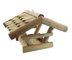 Vogelhaus Futterhaus Vogelvilla Vissel aus Echtholz Dach aus Echtholzschindeln