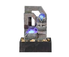 LSLMCS Outdoor-Garten Zen 4-Tier-Wasserfall Wasser-Brunnen Indoor-Wasserbrunnen Mit LED-Licht, Garten Feng-Shui-Ornament Wohnkultur (28cmX21cmX15.5Xcm) (Color : F)