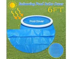 Abdeckplane Für Pool, Rundpool Abdeckung Abdeckplane Solarfolie Solarplane Schwimmbadabdeckung, 120cm - 475cm Durchmesser, Rund Poolheizung Verdunstung Reduzieren Sicherheitsabdeckung (183X183CM)