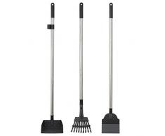 Yangbaga Hundekotschaufel aus Metall, 2 Rechen mit verstellbarer Länge, 84 cm langer Griff