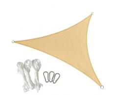 DianShaoA Sonnensegel Sonnenschutz Dreieckiges Hdpe Durchlässig Atmungsaktiv Tear Resistant Wetterschutz Uv-Schutz, Für Outdoor Garten Terrasse, Mit Seilen Beige 3.6 * 3.6 * 3.6M