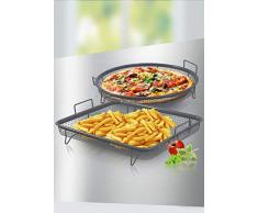 Unbekannt Backofen Grillkorb-Set XL, 2-teilig, Edelstahl Ceraflon-antihaftbeschichtet