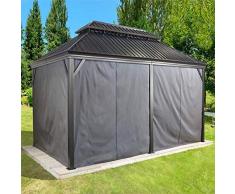 Sojag Aluminium Pavillon Messina Vorhänge Seitenteile Dunkelgrau/passend für Gartenlaube Messina 12x20