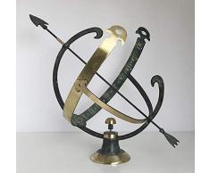 Sonnenuhr von pompidu-living, hochwertiger Outdoor-Zeitmesser, wetterfeste Bronze-Uhr, 45x55x40cm