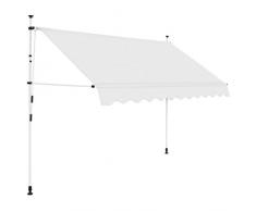 Festnight- Einziehbare Markise | Handbetrieben Klemmmarkise | Balkonmarkise | Sonnenschutz Spannmarkise | Terrasse Markise | Anthrazit/Cremeweiß 150/200/250/300/350/400 cm