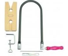 Triuso Laubsägeset 5 teilig Hobbyline Laubsägegarnitur Laubsägebogen Laubsäge Tischchen mit Zwinge Spannschlüssel