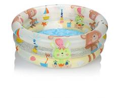 com-four® Planschbecken rund für Kinder - Kinderpool aufblasbar - Schwimmbecken - Kleiner Aufstellpool für den Garten - ca. 61 x 22 cm