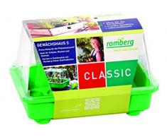 Romberg Gewächshaus S (Farbe grün, Wasserrinnen, Vertiefungen, Schieberegler in der Haube, Kunststoff PAK-frei) 10094100