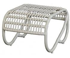 Moderner OUDTOOR Fusshocker Holiday im Retro-Design / Garten-Hocker aus stabilem Aluminium in Trendfarbe (Weiss)