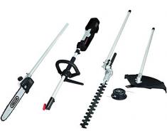 Scheppach Elektro Multitool MF1200-4E (4in1 Motorsense, Rasentrimmer, Heckenschere, Hochentaster, 1200 Watt, Anti Vibrations System, Schnellwechsler, Oregon-Schwert, schwenkbar)