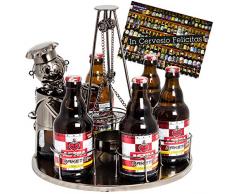 Brubaker Flaschenhalter Grillmeister mit Schwenkgrill Metall Skulptur mit Geschenkkarte