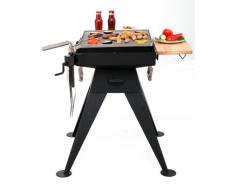 Tepro Holzkohlengrill - mit schwenk-/höhenverstellbarem Grillrost Seaport, Schwarz
