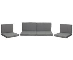 Monaco Lounge Sitzkissen für Rattan Gartengruppen in hellgrau 8 Kissen 50% Polyester 50% Baumwolle mit Reissverschlüssen Bezug abnehmbar