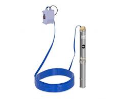 MSW Tiefbrunnenpumpe Tauchpumpe Brunnenpumpe MSW-SPP32-025 (Fördermenge max.: 3.800 l/h, 250 W, Fördertiefe max.: 28 m, Ø 75 mm, inkl. Schaltkasten, Edelstahl)