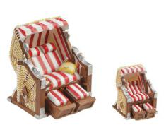 Strandkorb rot-weiß 6,5 x 6,5 x 5 cm