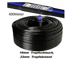 16 mm Tropfschlauch Perlschlauch Gartenbewässerung Tropfrohr Tropfer (400 Meter) Tropfbewässerung