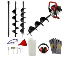 T-Mech 52cc Benzin Erdbohrer Erdlochbohrer Erdlochausheber Lochbohrer Pfahlbohrer Zaunpfosten mit Gratis Sicherheitsausrüstung Gratis Toolkit
