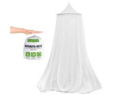 Silberkraft Premium Moskitonetz inklusive Klebehaken, XXL für Doppelbett, Betthimmel mit Reissverschluss als Moskitoschutz, Mückennetz für Reise und zu Hause, mit Tragebeutel