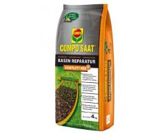 COMPO SAAT Rasen Reparatur Komplett-Mix+, Rasensaat, Keimsubstrat,Langzeit-Rasendünger und Bodenaktivator, 4 kg, 20 m²