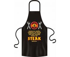 Lustige Grillschürze - Grillregel Nr.2 Steak - Baumwoll Schürze mit Motiv Kochschürze Küchenschürze Latzschürze