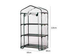 Transparent Gewächshaus aus PVC Treibhaus Balkon Pflanzenhaus Frühbeet Tomatenhaus (Ohne Eisenrahmen)-69cmx49cmx126cm