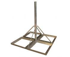 PremiumX Deluxe Sat Balkonständer 4X 50x50cm Stahl 1,20m Mast 60mm Plattenständer Flachdach-Ständer für Satellitenschüssel