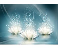 ForWall Fototapete Vlies Tapete Vliestapete Design Tapete Moderne Wanddeko Magische Lilien VEL (152,5cm. x 104cm.) Photo Wallpaper Mural AMF3566VEL Natur Blumen Pflanzen Lillie Wasser Wasserlilie TAPETENKLEISTER INKLUSIVE