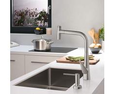 hansgrohe Küchenarmatur Talis Select S mit Schlauchbox (Wasserhahn Küche 110°/150° schwenkbar, hoher Auslauf 300mm mit ausziehbarer Brause, 2 Strahlarten und sBox, Standardanschlüsse) Edelstahl Finish