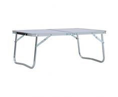 Festnight Klappbarer Campingtisch Klapptisch Gartentisch Arbeitstisch Balkontisch für Camping Picknick Kochen Garten Wandern Reisen Weiß Aluminium 60 x 40 cm