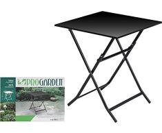 Koopman Klapptisch 60x60 cm Gartentisch Tisch Balkontisch Gartenmöbel Metall schwarz