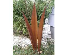 Zen Man Edelrost Gartenstecker Rost Garten Beetstecker Gartenfigure Sculpture Rost 031570-1 H80 72 64 cm Inset Handarbeit
