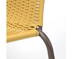 Nexos 2er Set Bistrostuhl Stapelstuhl Balkonstuhl Poly Rattan Gartenstuhl Terrasse Stuhl beige