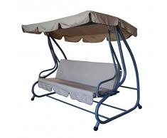 Hollywoodschaukel Miami 4-sitzer 232cm, klappbar als Liege, grau / creme