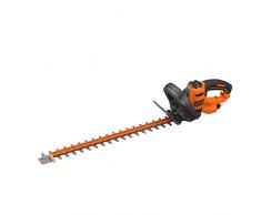 Black+Decker Elektro-Heckenschere (550W, 60 cm Schwertlänge, 25 mm Schnittstärke, Bügel-Zweithandgriff und transparentem Handschutz, für große Hecken)