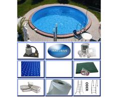 Summer Fun Stahlwandbecken Set Java Exklusiv rund ø 3,00m x 1,20m Folie 0,6mm All Inklusive Set Pool Rundpool / 300 x 120 cm Stahlwandpool