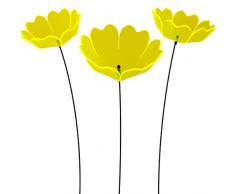 SUNPLAY Sonnenfänger Primel in GELB, 3 Stück zu je 15 cm Durchmesser im Set + 70 cm Schwingstäbe