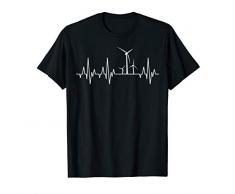 Windenergie Windkraft Windrad Windkraftanlage Herzschlag EKG T-Shirt