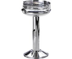 Grill Säulengrill Edelstahl mit verchromten Grillrost 69 cm