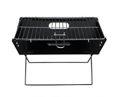 [pro.tec] Klappgrill aus Stahl BBQ Faltgrill 41x29 cm Grillrost Koffergrill zum Campen Reisegrill Balkongrill