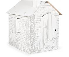 small foot 10015 Spielhaus Bauernhof aus Bastelkarton, bemalbar mit Wachs, Filz- und Buntstiften, ab 3 Jahren