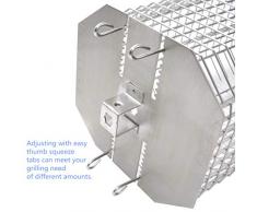 Onlyfire BRK-6046 Universal achteckigen Wäschetrockner & flachen GrillKorb Rotisserie Grill Spieß Drehspieß Korb passt für jeden Grill