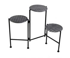 PrimoLiving 3er Pflanzenständer Blumenhocker aus Metall schwarz/Silber