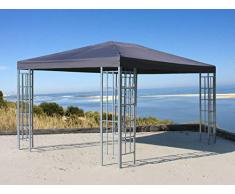 QUICK STAR Rank Pavillon 3x4m Metall Garten Partyzelt Anthrazit RAL 7012